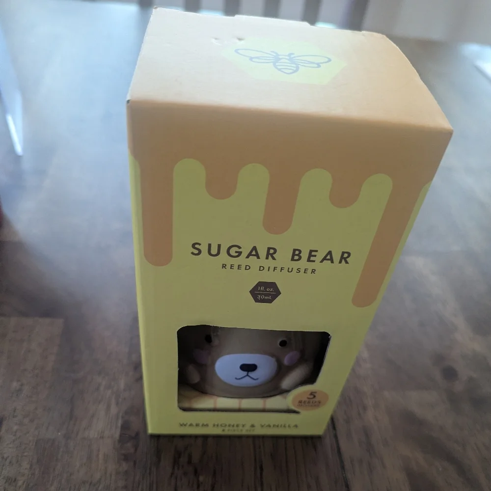 Sugar Bear Warm Honey & Vanilla Reed Diffuser - Cute Bear Ceramic